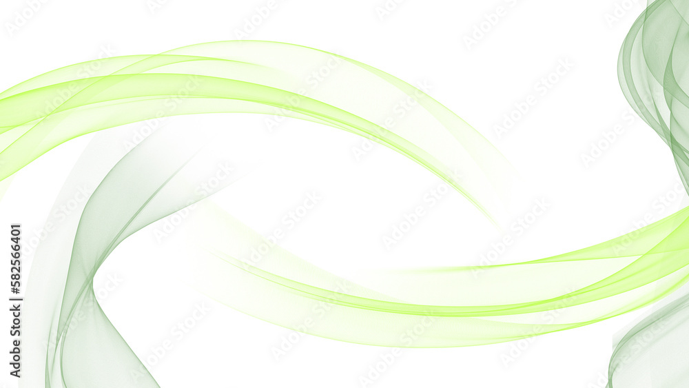 A glowing green abstract curving wisp on trasnparent background. A glowing green abstract curving wisp on trasnparent background.