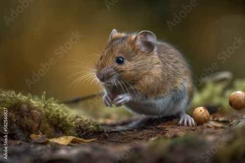 Wild Bank vole mouse (Myodes glareolus). Generative AI