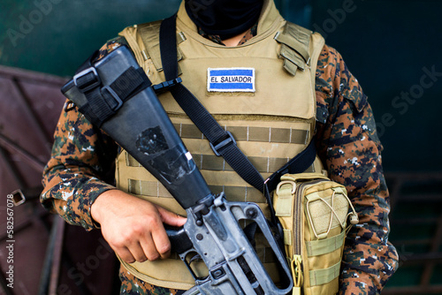 Armed guard in El Salvador. photo