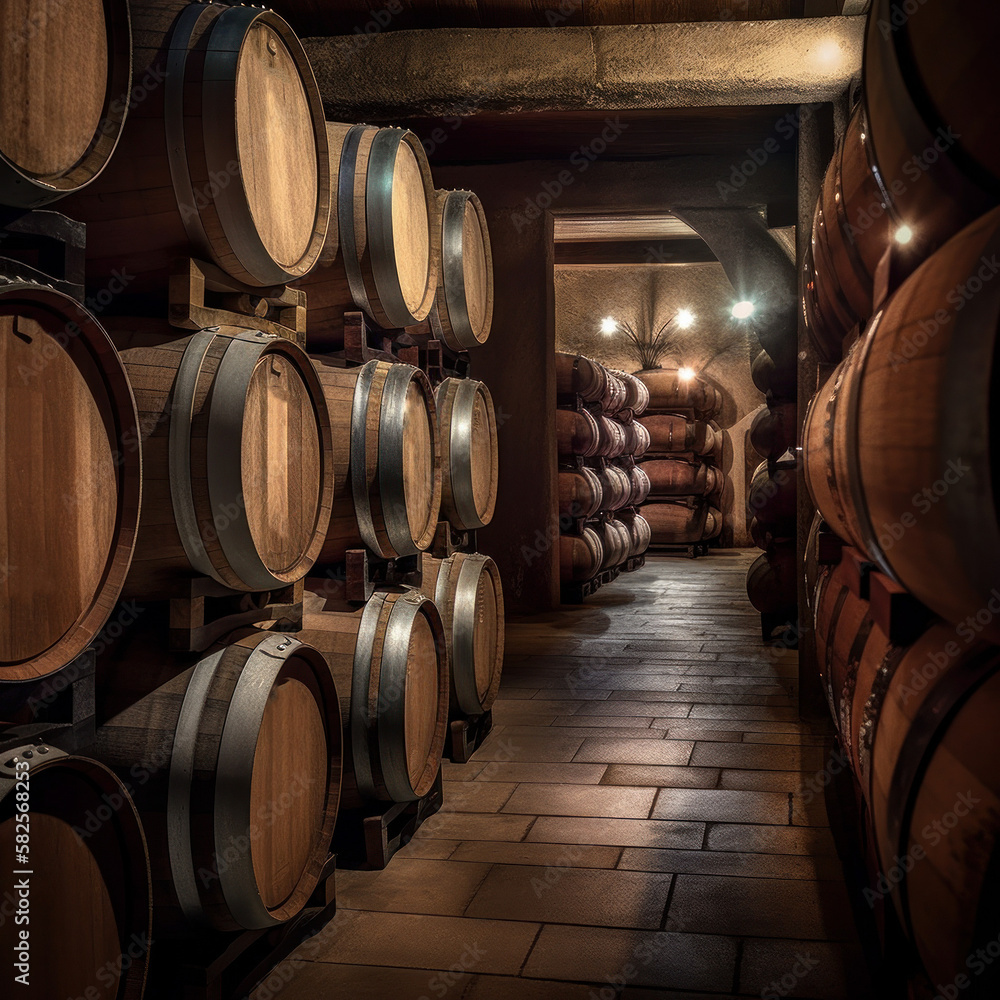 Intimate Wine Tasting Haven: Dark and Candlelit Barrel Room Ambiance