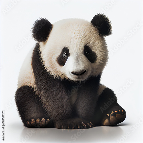 panda white background hd upscale