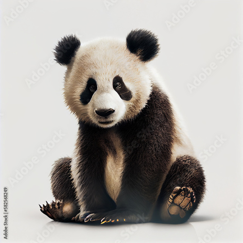 panda white background hd upscale