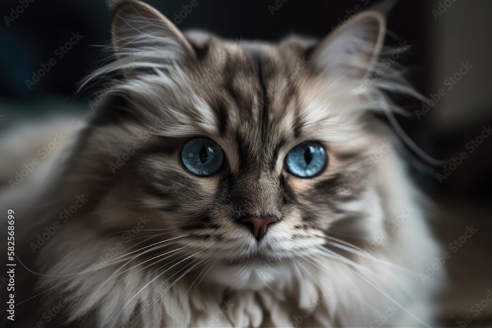 beautiful cat with large blue eyes. Generative AI