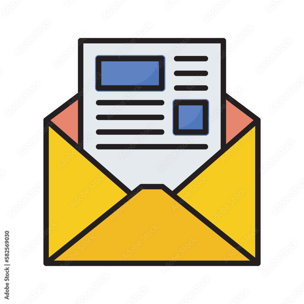 Email newsletter vector filled outline Icon Design illustration. SEO Development And Marketing Symbol on White background EPS 10 File Email newsletter vector filled outline Icon Design illustration. SEO Development And Marketing Symbol on White background EPS 10 File