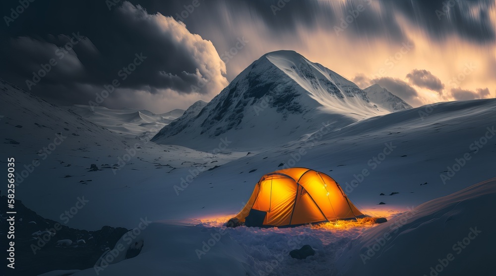 Experience nature's beauty with winter camping in the mountains