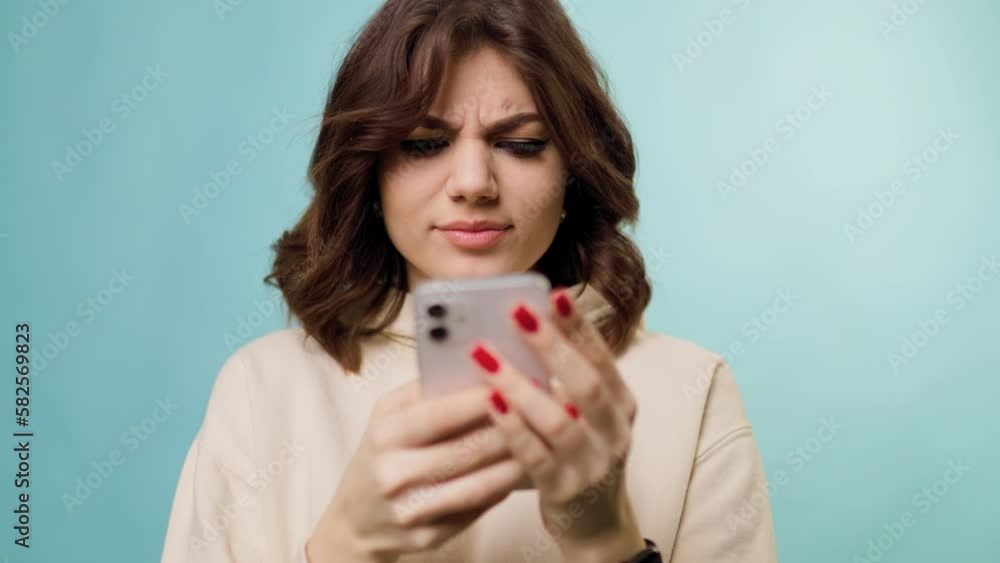 A close up portrait of a adolescent working on her freelance project, utilizing her smartphone A close up portrait of a adolescent working on her freelance project, utilizing her smartphone