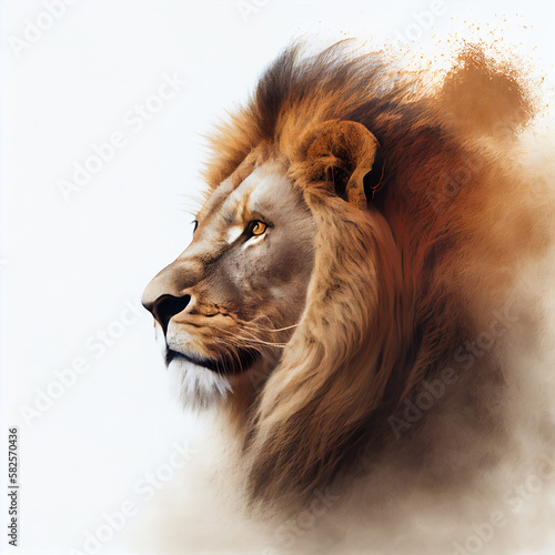 lion white background hd upscale