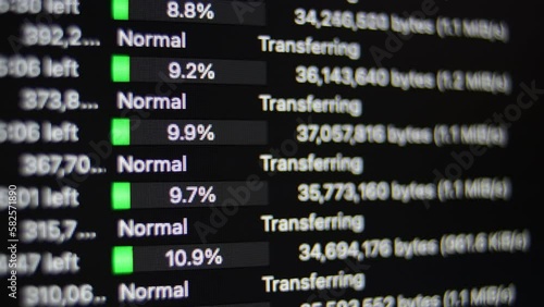 Internet data transfer speed, information download, download progress, FTP server and security