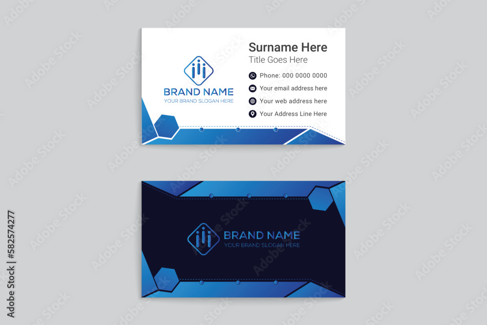 Blue and black business card design Blue and black business card design