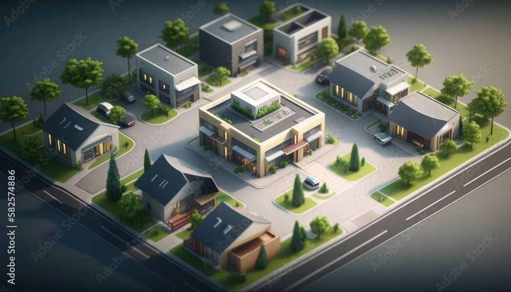 Isometric view of the city Isometric view of the city