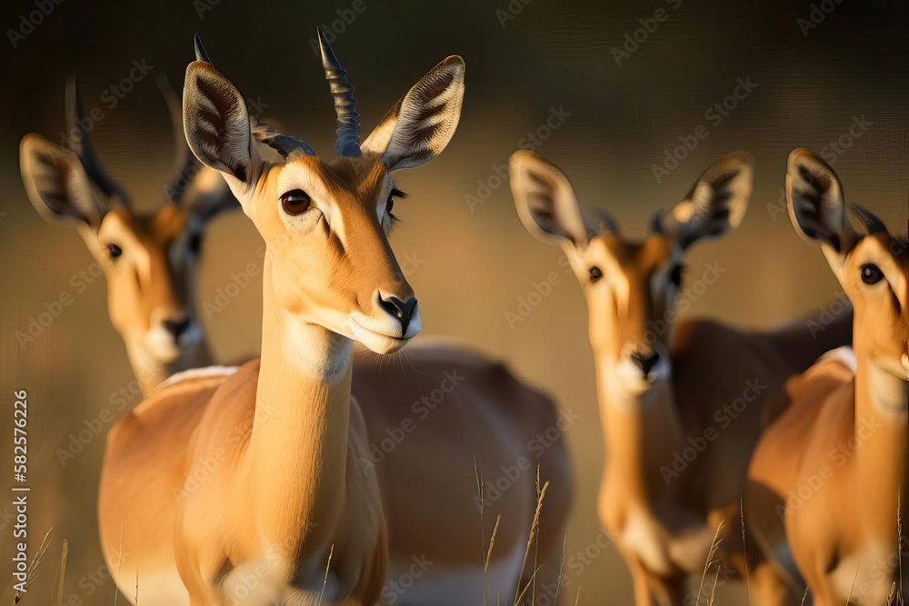 Graceful Antelope Leaping Across the African Savannah, created with Generative AI technology Graceful Antelope Leaping Across the African Savannah, created with Generative AI technology