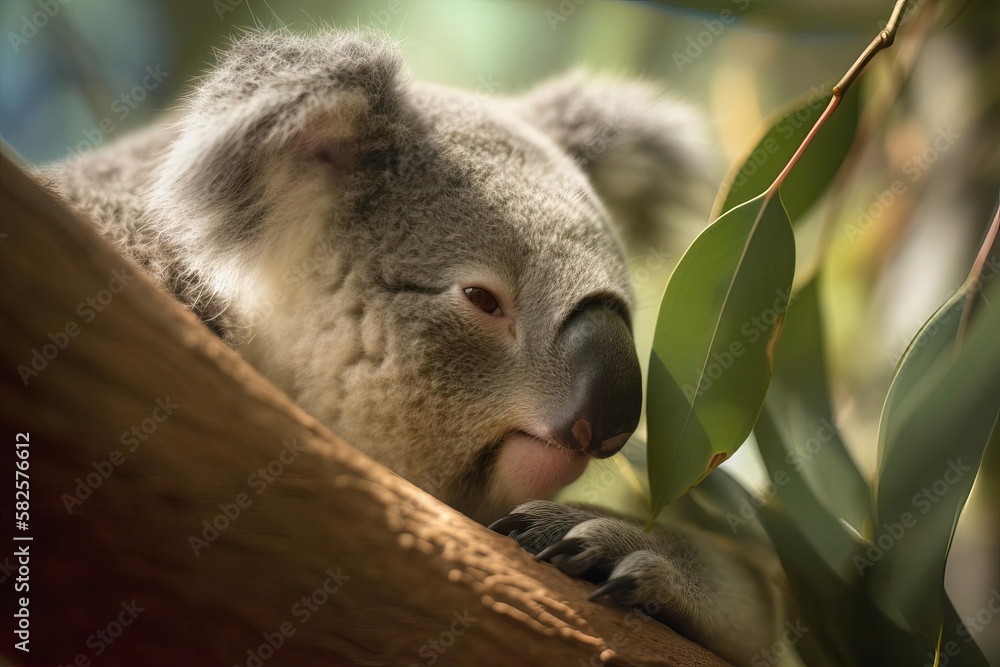 Obraz premium Beautiful Koala, created with Generative AI technology