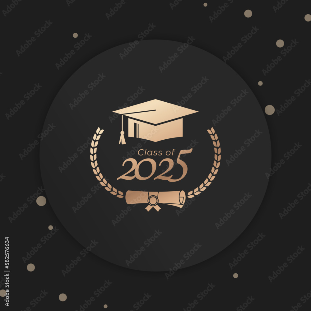 Class of 2025 Year Graduation of Decorate Congratulation with Laurel