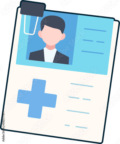 Medical Record History Information Data Case Report Healthcare Flat Black Sticker