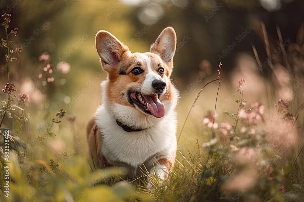 outside, playing corgi. Generative AI outside, playing corgi. Generative AI