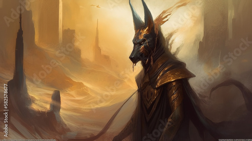 Egyptian God Anubis - God of embalming and the dead photo