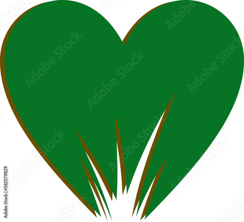 heart grass lawn care landscaping logo