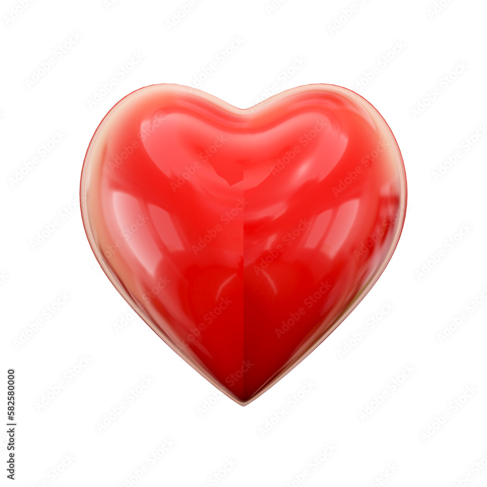 3D Rounded Heart Love front angle 3D Rounded Heart Love front angle