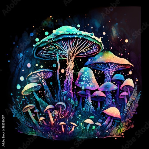 mushroom in the forest design