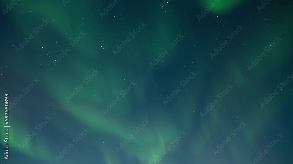 Aurora Borealis, Northern Lights in Iceland, Real Night Sky with Stars ...