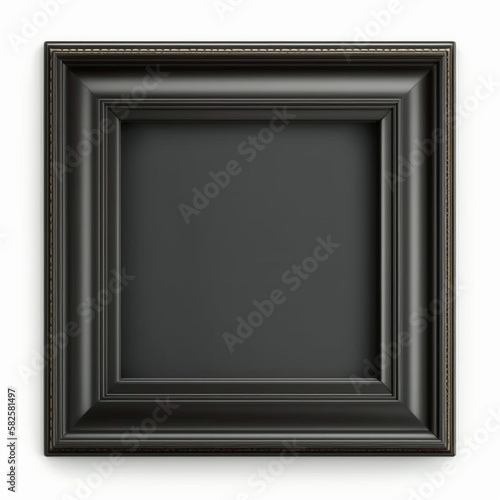 Black picture frame. Created by artificial intelligence. PNG-24