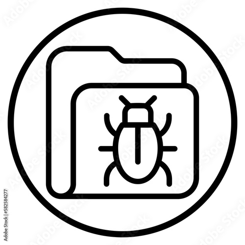 infected folder line icon