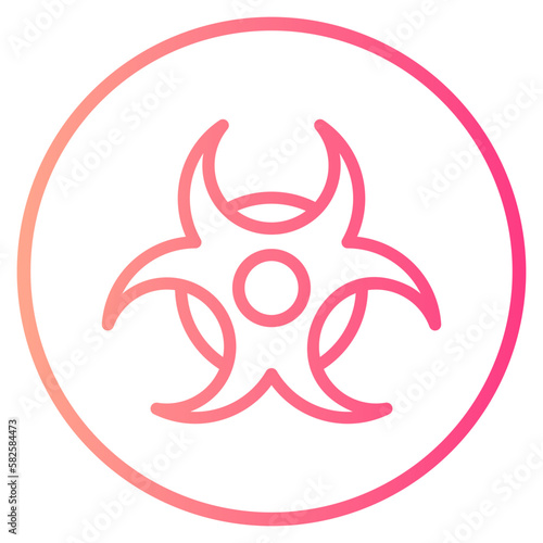 biohazard sign gradient icon