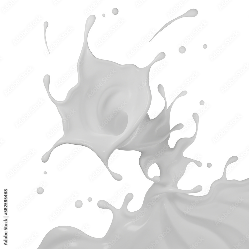 Milk splasht png file , 3D Rendering, 3D illustration Milk splasht png file , 3D Rendering, 3D illustration