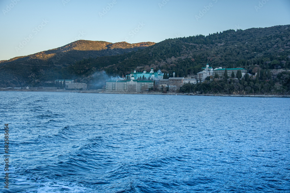 February Holy Mount Athos Monastery of Saint Pantelimon (Rusikon) 2023