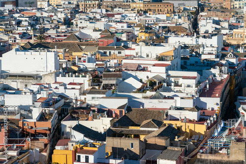 View of the historic center of Seville from the top of the Cathedral of Seville © TambolyPhotodesign