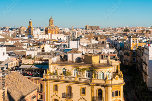 View of the historic center of Seville from the top of the Cathedral of Seville