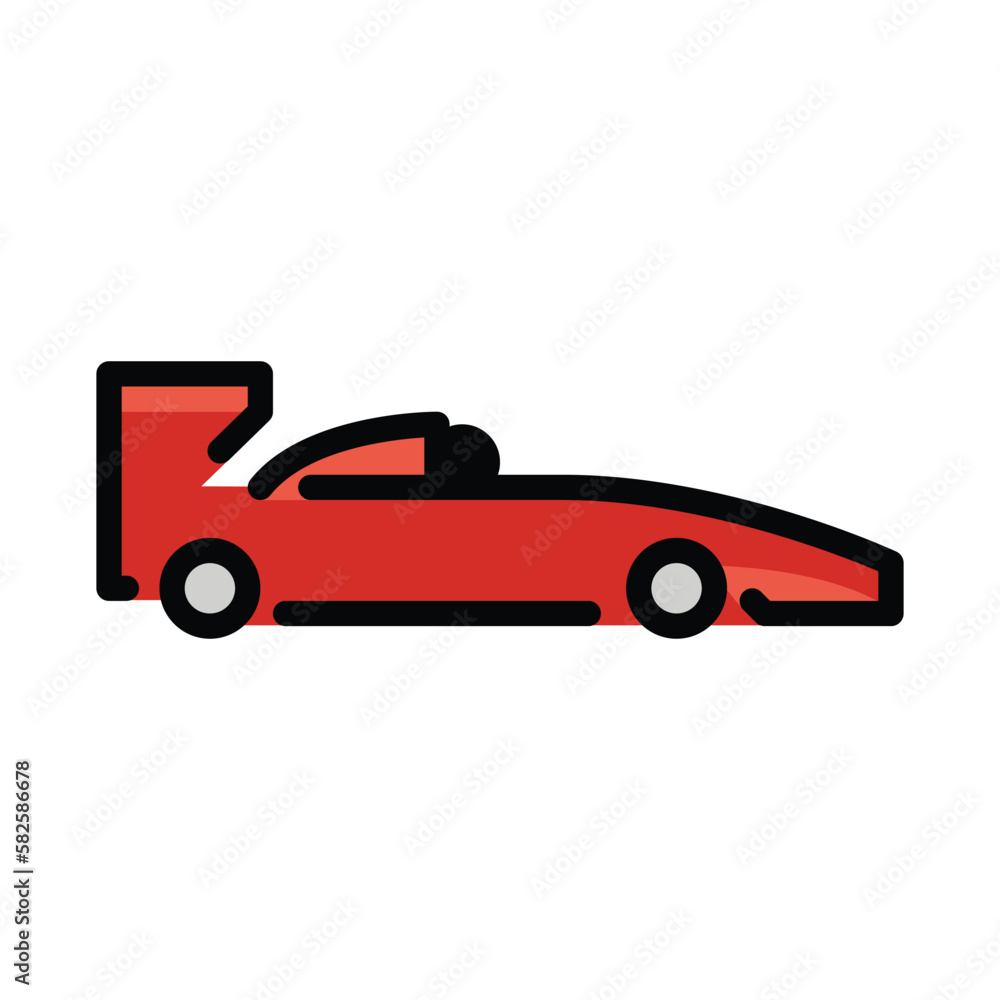 Racing Car vector sign design. Isolated a racing car which appears as a formula one vehicle, rally car.