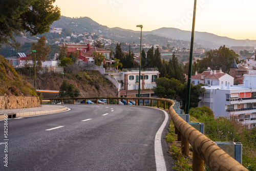 Mountain road in Malaga, Gibralfaro by the castle