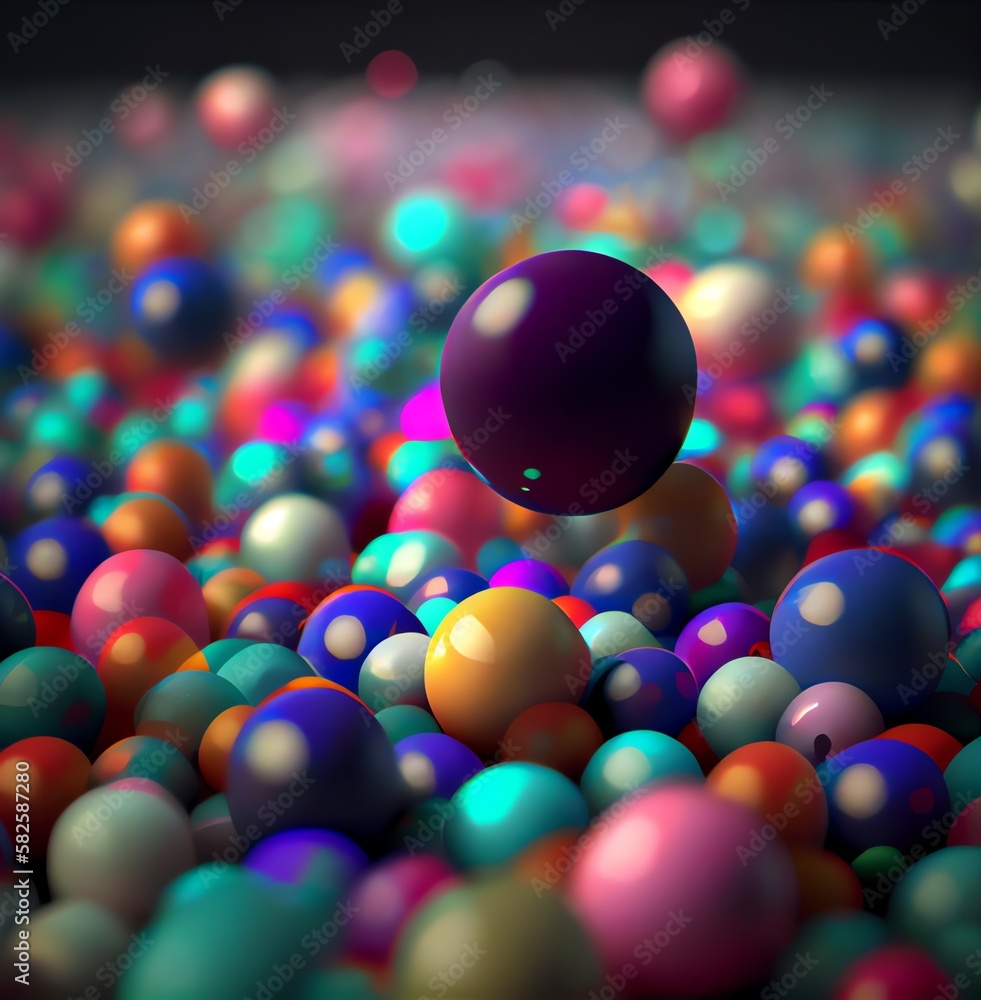 large pile of colorful gumballs, abstract desktop background, wallpaper, generative ai