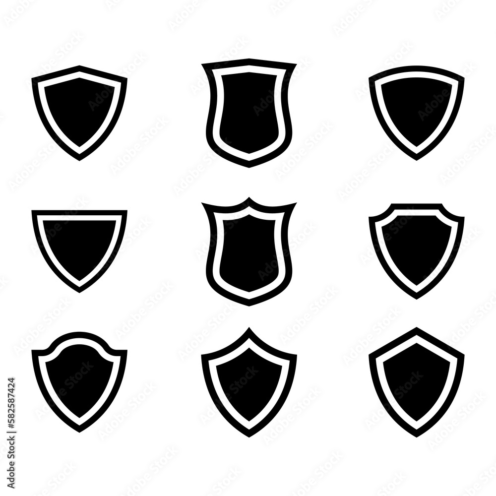Shield Silhouette, Icon, symbol, Vector Shield Silhouette, Icon, symbol, Vector