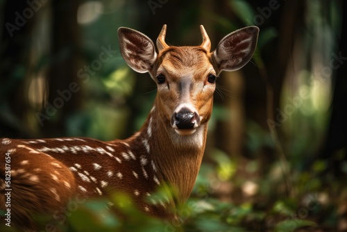 Spotted Deer, Photographed In Marior, Kerala, India. Generative AI © AkuAku