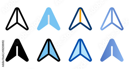 Navigation icons in different style. Navigation icons. Different style icons set. Vector illustration