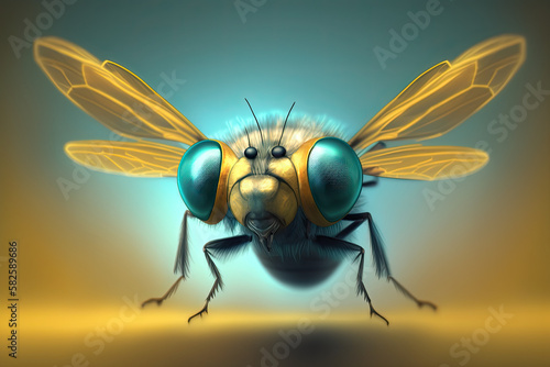 cartoon bee image, AI Generative © Mariani