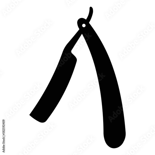razor logo or barber minimalist symbol with transparent background, hairdressing razor, hair salon symbol, barbershop logo
