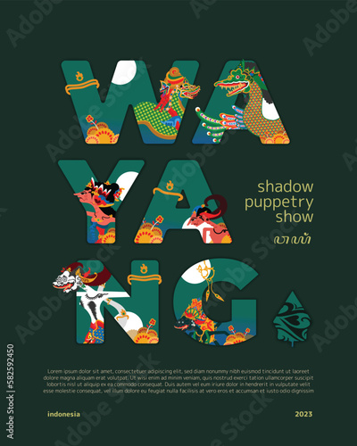 Indonesian puppets Modern flat design illustration for cover magazine