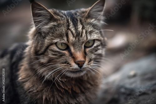 a picture of a homeless cat. Generative AI