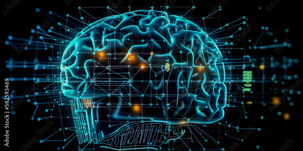 Fototapeta premium technological modern cyber brain