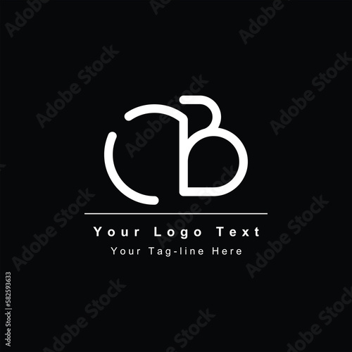 abstract initial CB or BC design logo