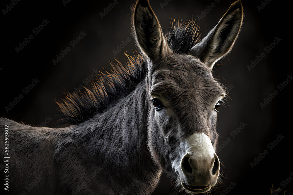 Fototapeta premium Donkey | Beautiful illustration | AI Generative