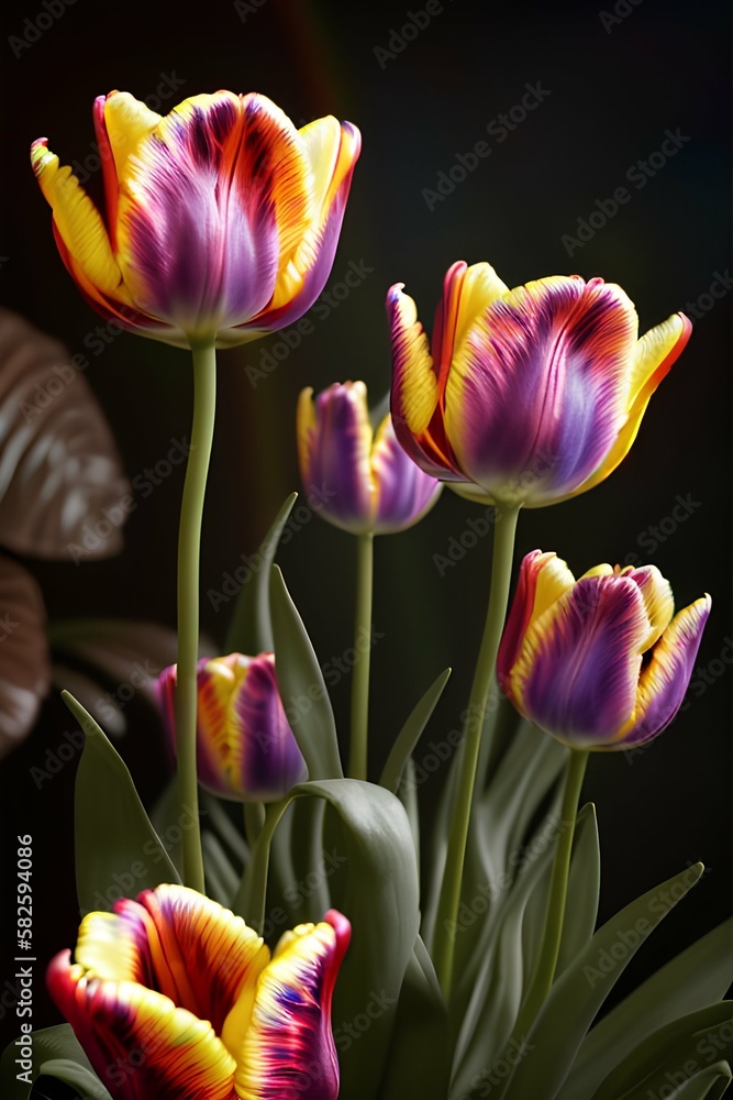 Fototapeta premium Rainbow Tulips