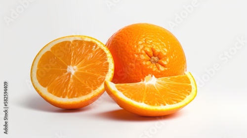 Orange slices on a white background