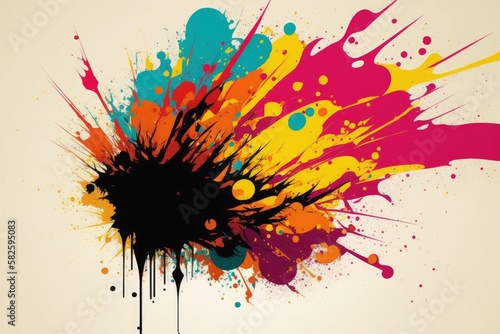 beautiful and colorful ink splatter