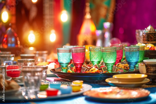 A captivating image of a traditional Ramadan iftar made with generative AI