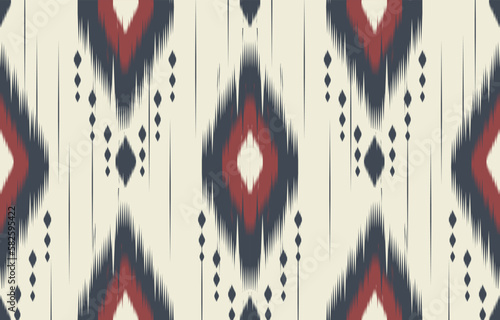 Ethnic abstract ikat art. Fabric Morocco, geometric ethnic pattern seamless  color oriental. Background, Design for fabric, curtain, carpet, wallpaper, clothing, wrapping, Batik, vector illustration