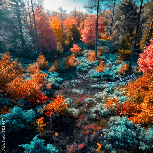 The colourful maple forest.